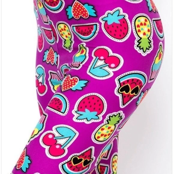 NUEVO CON ETIQUETAS Leggings Buttery Soft Divertidos y Frutales XPLUS se adapta a 22-30 (3x-5x) Talla Grande NUEVO Foto 2 de 2