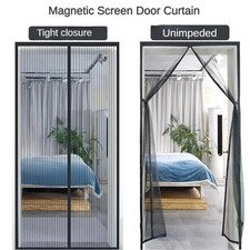Heavy Duty Magnetic Screen Door Mesh Mosquito Fly Bug Insect Net Door Curtain UK