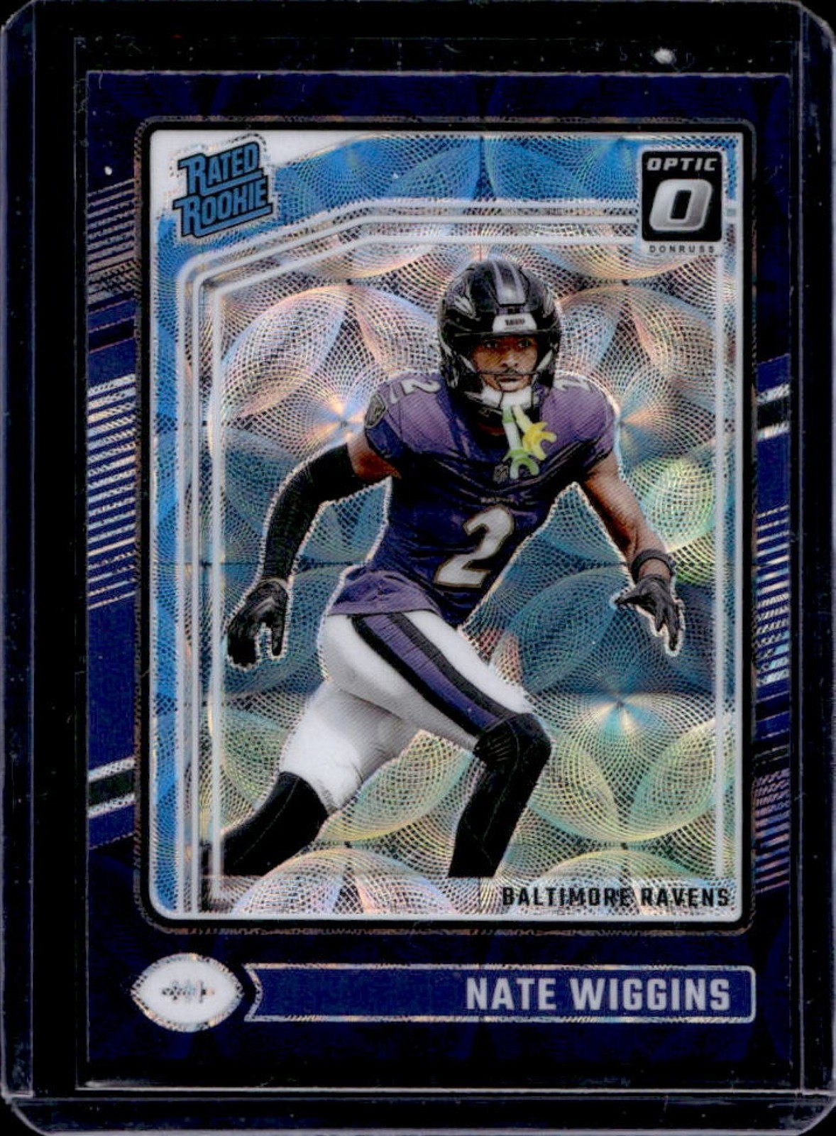 2024 Donruss Optic Nate Wiggins Purple Scope Rated Rookie #281 Ravens