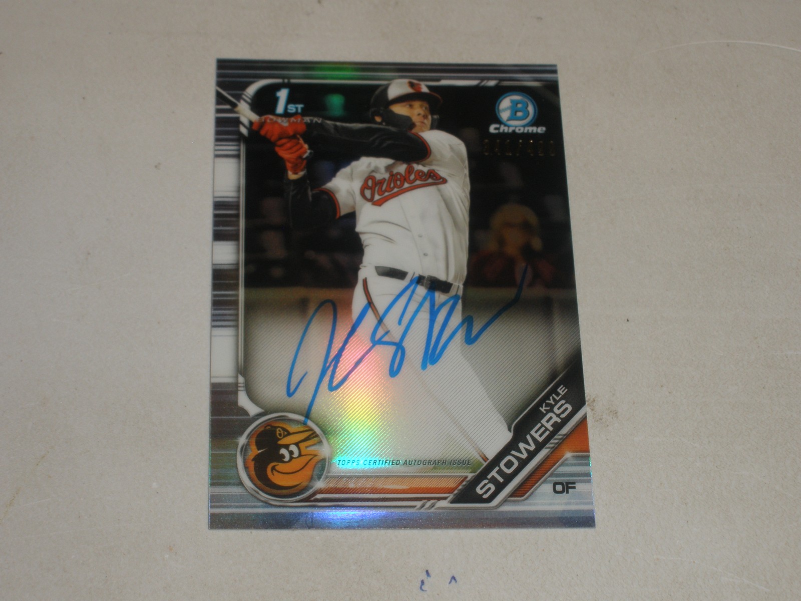 2019 Bowman Chrome Draft Refractor Autograph Auto #KS Kyle Stowers 341/499