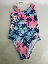 Lands End One Piece Swimsuit Swimwear Palm Trees Girls Size 8