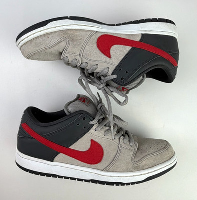 RARE Nike SB Dunk Low Pro Men's Size 9 Grey Red Anthracite Shoes 2012 304292-064