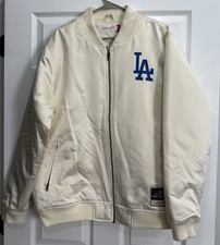 LA Dodgers Mitchell  Ness 2024 World Series Champions Cream Bomber Jacket XL