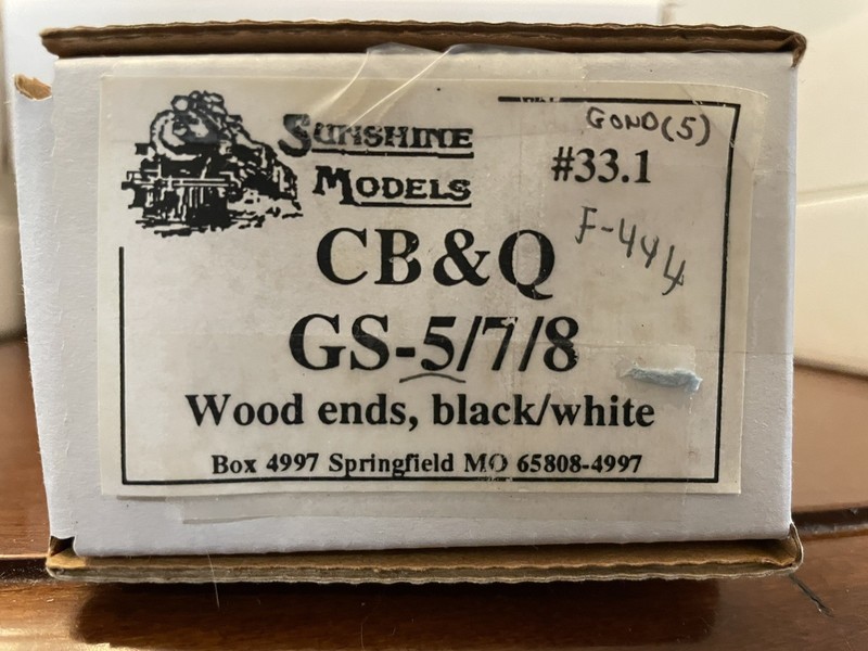 RARE HO Resin CB&Q GS-5/7/8 Wood Ends Gondola 33.1