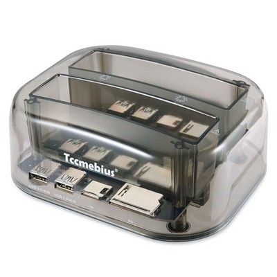 USB 3.0 to SATA/IDE Dual Slot Hard Drive Docking Station with Card Reader