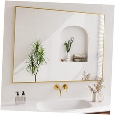 Mirrors for Wall, 36x48 Inch Bathroom Mirror, Rectangular 48"L x 36"W Gold