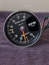 Vintage Auto Meter Tachometer Gauge Sport Comp Monster 5 Tach 10k Rpm 3980