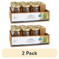 (2 pack) 32 oz Mason Jars, Wide Mouth Quart Canning Jars with Lids and Rings,