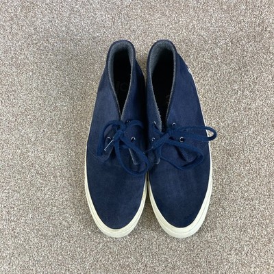 Fred Perry Stiefel Herren Größe UK 8 Blau High Top Pumps Canvas Schnürschuhe Mod Ska