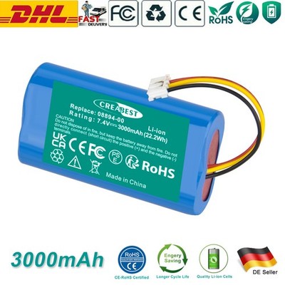 7.4V Akku für Gardena ComfortCut 8893 8895 D-89079 Ulm 3000mAh 08894-00.640.00 D