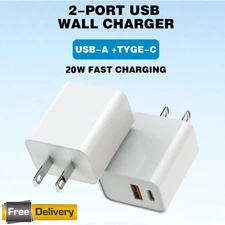 20W Fast Charger USB-C & USB-A Power Charger Universal Q3 Multi-Port PD Adapter