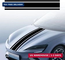 49"x 8.7" Car Hood Stripe Sticker Decal, Vinyl Auto Racing Body Side Stripe Deca