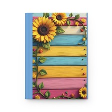 Sunflower Rainbow Planks Journal  Hardcover Matte