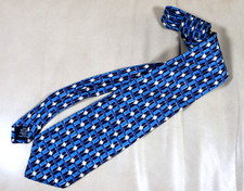 UNGARO silk blue print silk tie made in Italy
