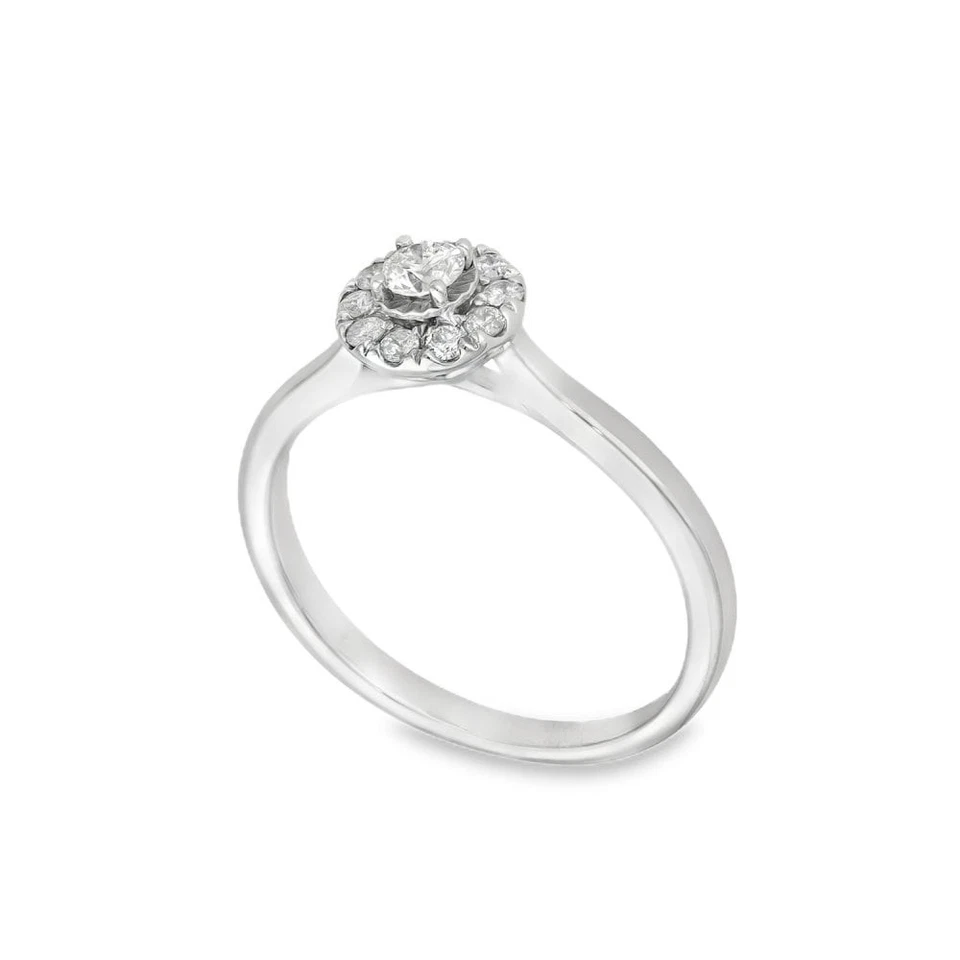 Anel aglomerado de diamante ouro branco 9 quilates - Tamanho K1/2 - 0,25 quilate - Imagem 4 de 4