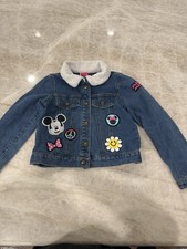 Disney Jean jacket Minnie, mouse, glitter, peace, sign rainbow size 7/8