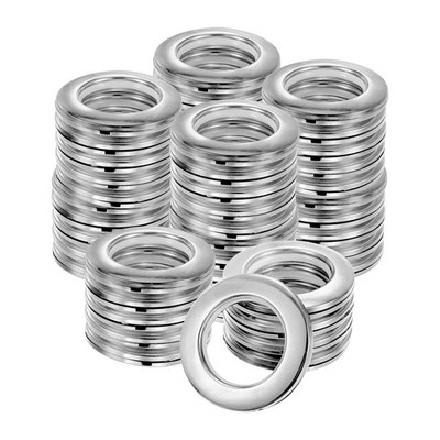 50-Pack Curtain Grommets 1-9/16'' Inner Diameter Plastic Ring [Gloss Silver ]
