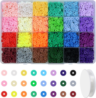 4800 StüCk Heishi Perlen Bunte 6Mm Clay Perlen Zum AuffäDeln 24 Farben Armbnder