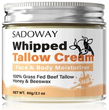 SADOWAY Beef Tallow for Skin: Handmade Beef Tallow for Face - Organic Grass-Fed