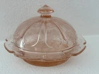 Jeannette Cherry Blossom Pink Depression Glass Covered Butter Dish Reproduction