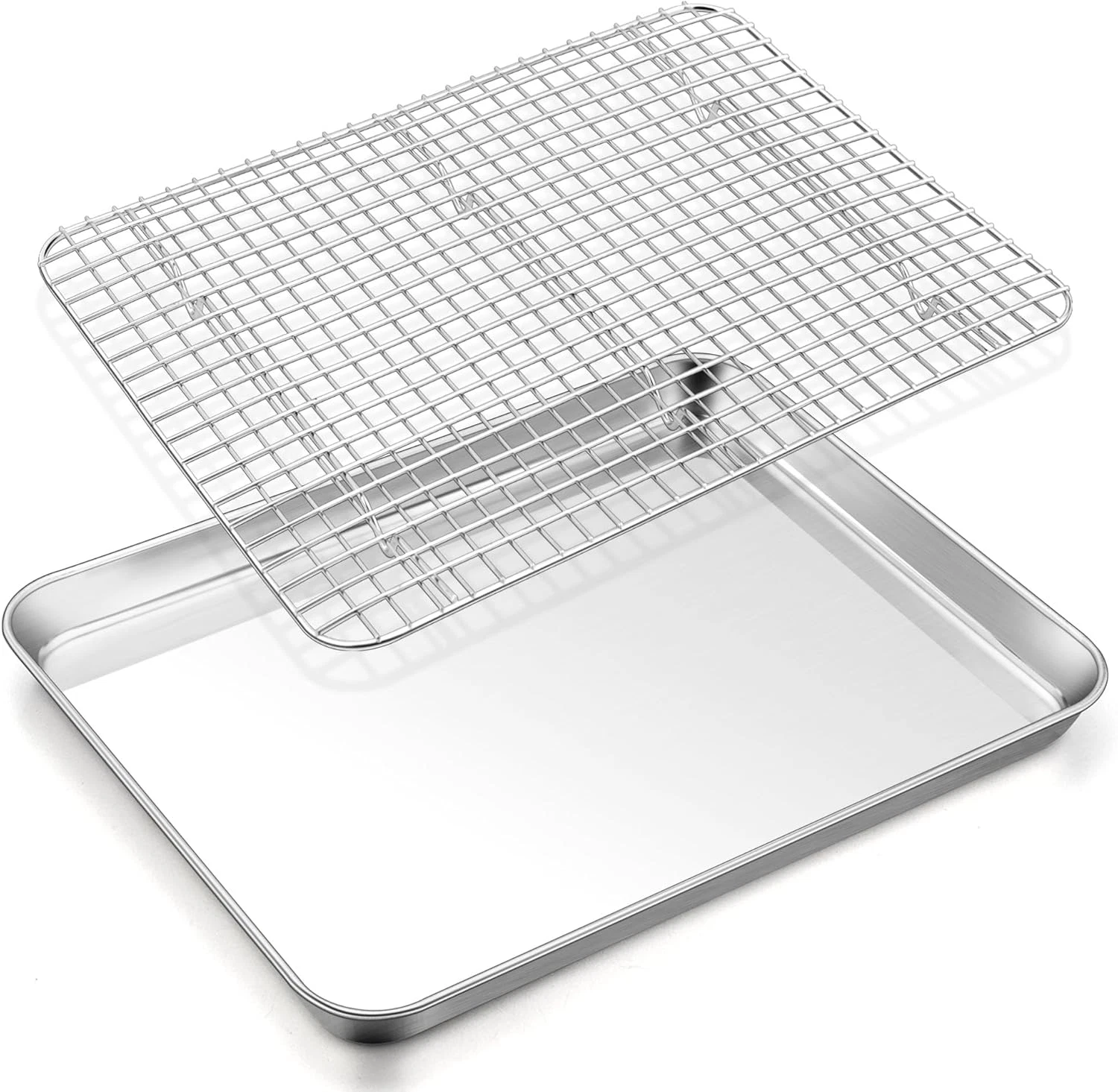 Baking Sheet with Rack, 17.6 X 13 X 1 Inch Stainless Steel Baking Tray Pan Cooki