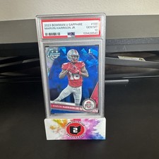 Marvin Harrison Jr 2023 Bowman U Sapphire #100 PSA 10 Ohio State RC