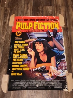 PULP FICTION ROLLED ORIGINAL ONE SHEET MOVIE POSTER SAMUEL L