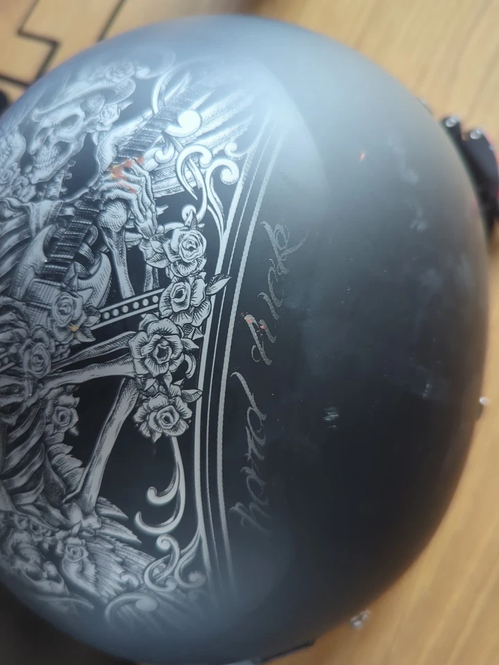 LS2 Adult Bagger Hard Luck Motorcycle Half Helmet ONLY Matte Black XXL - Image 2 of 4