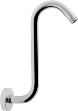 S Shaped Shower Head Riser Pipe, Shower Extender Arm with Flange, Standard 1/2"