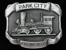 QC05101 NOS VINTAGE 1984 PARK CITY LOCOMOTIVE COMMEMORATIVE BELT BUCKLE