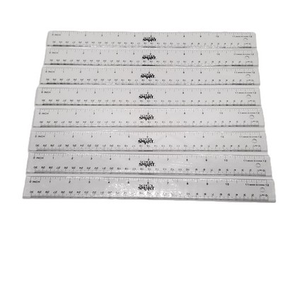 8 Pack Clear Plastic Rulers 12 Inch School Smart New Standard Metric Classroom