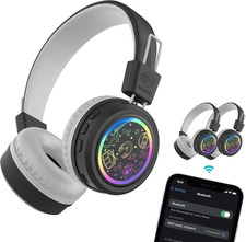 Kidjamz Share Bluetooth Headphones for Kids with LED Lights, 85Db Volume Limiter