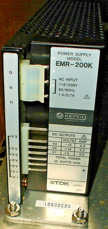 KEPCO TDK Switching Mode Power Supply Model EMR-200K 115/230V 1.4/0.7A 42W - Image 2 of 3