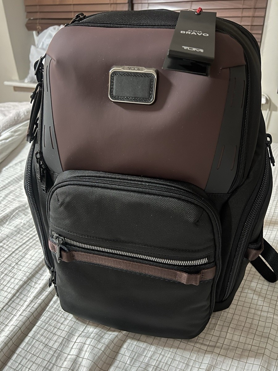 NWT Tumi Alpha Bravo Search Backpack in Black/Oxblood/Wine MSRP