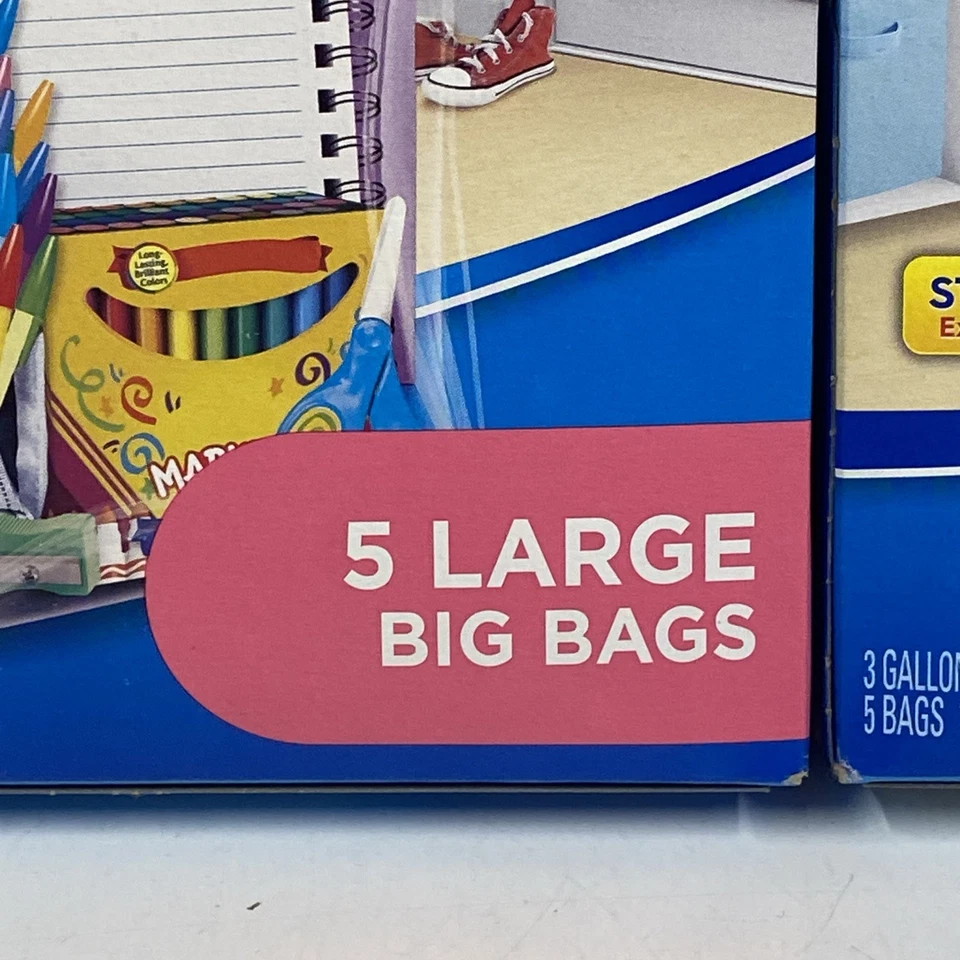 LOTE x2 BOLSAS GRANDES ZIPLOC tamaño 3 galones soporte y relleno 5 grandes SC Johnson 15x15x7 pulgadas Foto 3 de 4