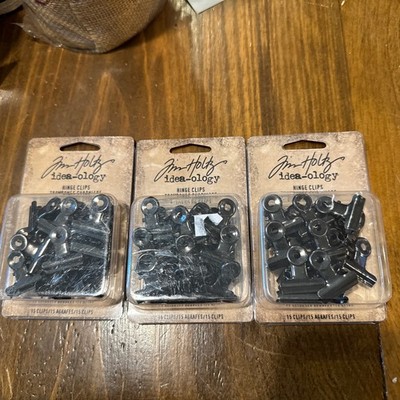 Tim Holtz Idea-ology Hinge Clips Lot of 3 Packs New 45 Metal Clips