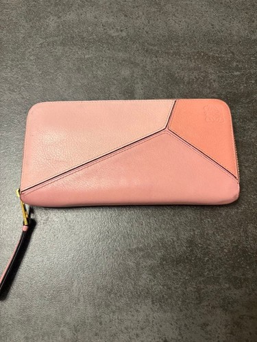 LOEWE Puzzle Zip Around Wallet Pink