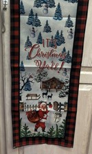 SALE Christmas Table Runner Santa Trees Merry Christmas Ya  ll 13x72 Inches