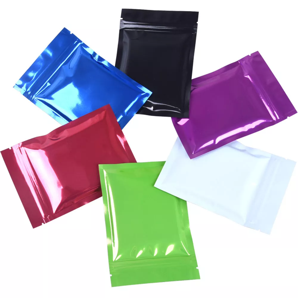 6 Colors Flat Mylar Foil Bags Food Aluminum Self Seal Gift Pouches