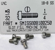 #8-32X1/4 Fillister Head Slotted Machine Screws 18-8 Stainless steel (40)