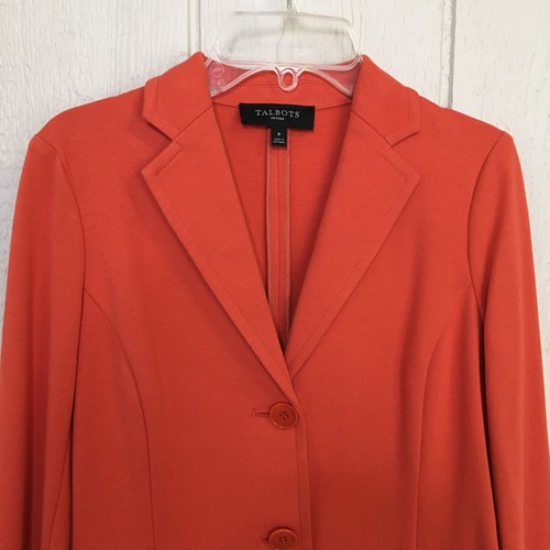 TALBOTS Blazer Womens P Petite Orange 