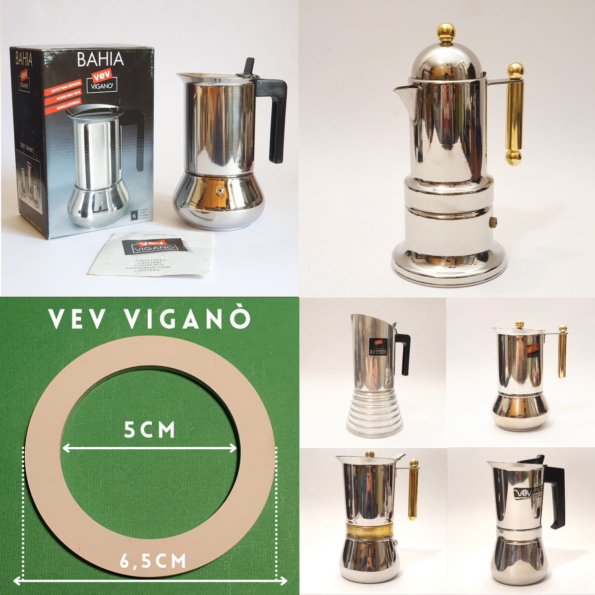 Vintage Vev Viganò Cups Kontessa Vespress Bahia Coffee Maker