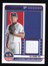 2023 Panini USA Baseball Stars & Stripes YU-CHENG WU Jersey Patch