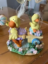 Adorable 2 Pc Ducks Figurine 4.5x6 Inch Home Decorating Beautiful