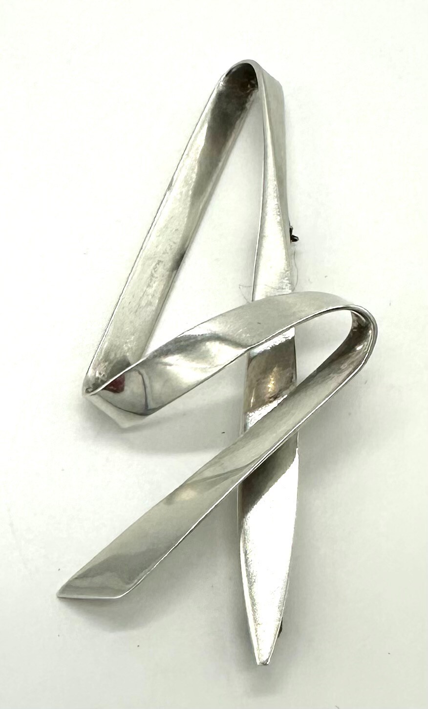 Sterling Silver Modernist Angular Brooch - image 2