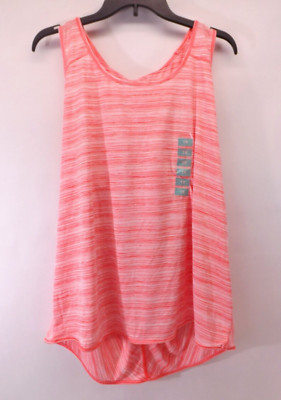RBX  Space Dyed Tank Top Crossover Back Orange Coral  Plus Size 1X