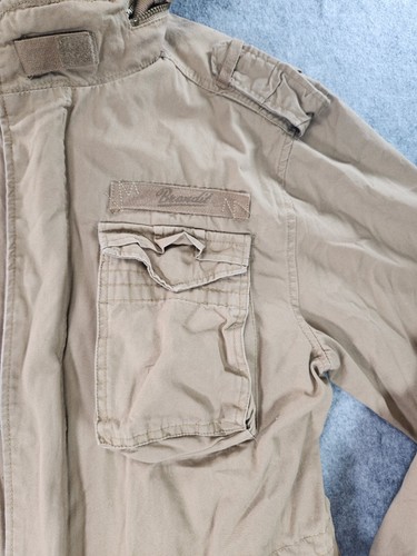 Brandit M65 Giant Field Jacket Mens XL Army Beige Cargo Hooded - Picture 3 of 14