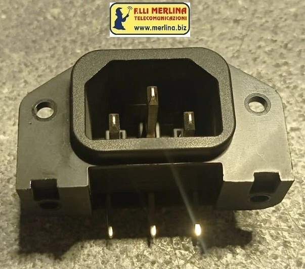 TECHZOCO Connettore IEC C14 maschio a 3 pin, spina C14, collegamento saldatura, adatto per montaggio su pannello telaio, 250 volt