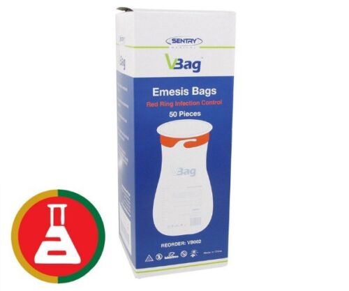 100 X SICK BAGS VOMIT EMESIS BAGS CALIBRATED 1.5 LTR AMADA FIRST AID - Picture 2 of 3