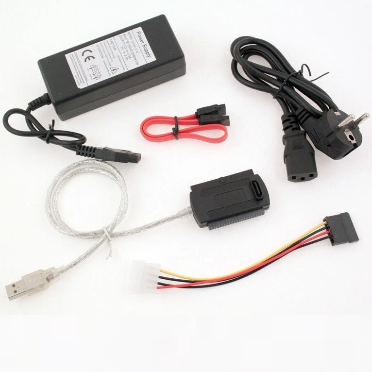 Adattatore ide sata convertitore con alimentatore hard disk Usb gestione pc 2.5  - Immagine 2 di 4